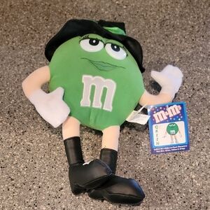 M&M'S Green Character Plush with Black Hat